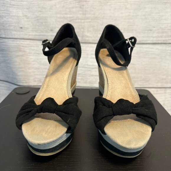 Old Navy Cork Wedge Sandals with Ankle Strap Size 8 - Picture 2 of 5